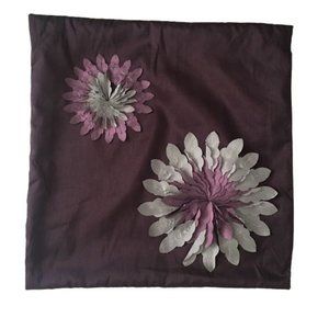 Plum Floral Pillow Cover 17x17